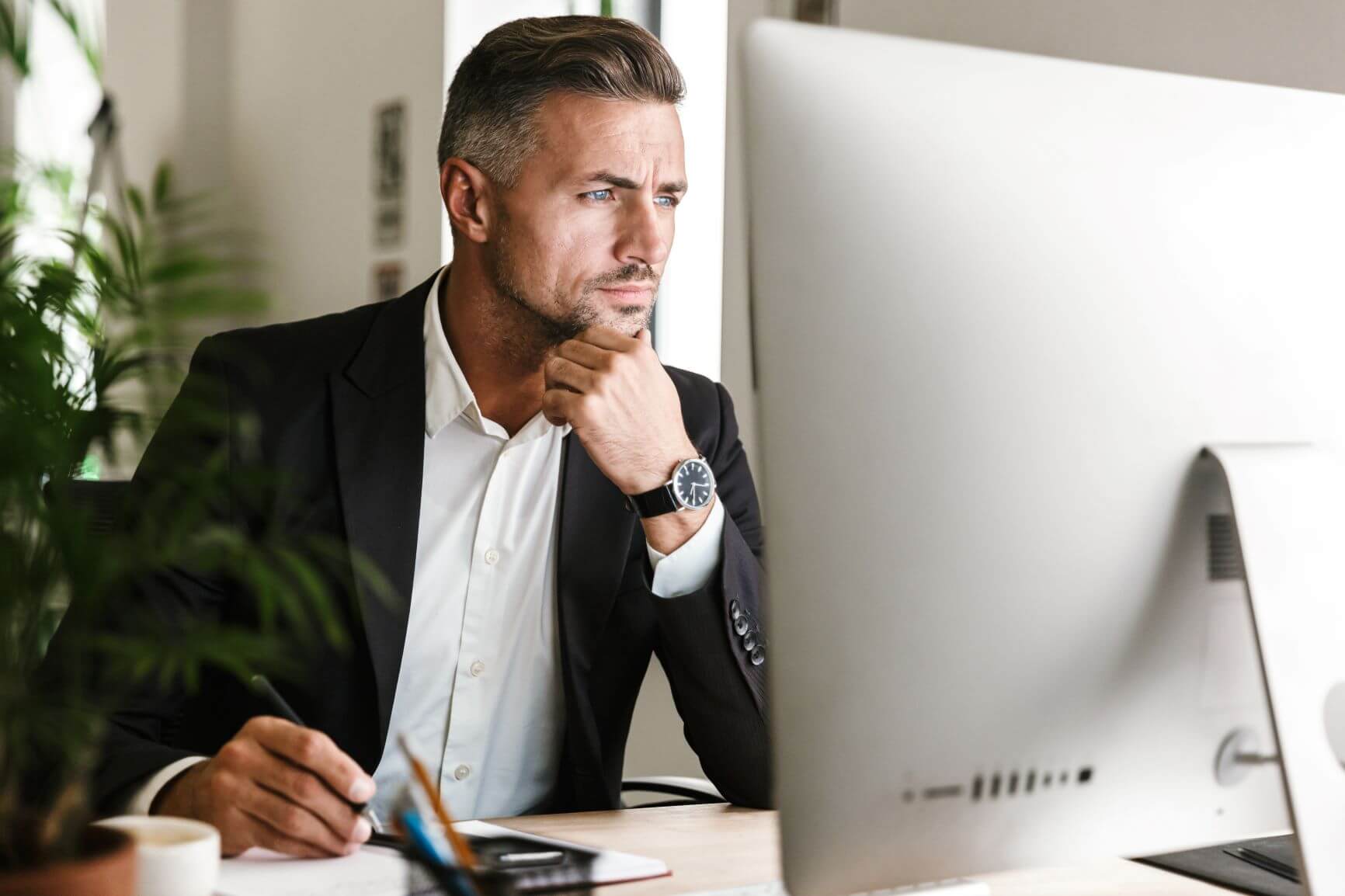 stylish man at work