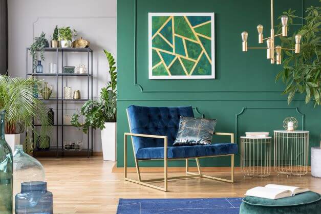 Living Room emerald green