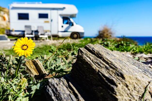 camper on Irish Coast