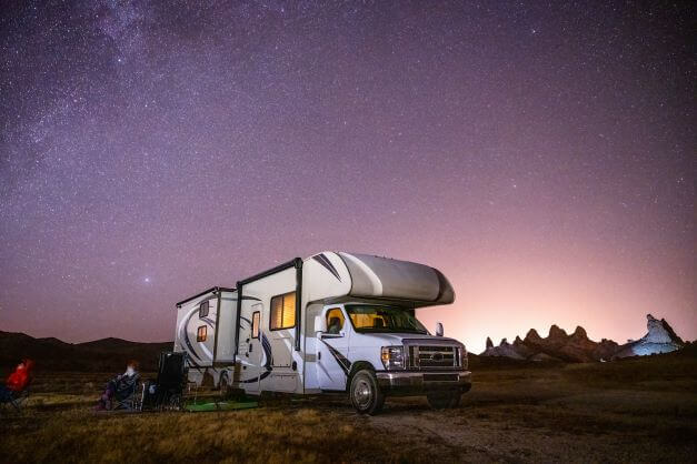 campervan under the stars