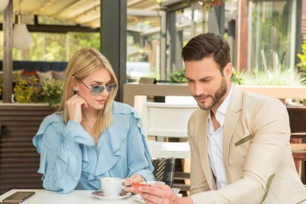 man dressed smart on a date