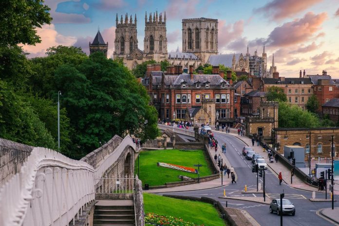york minister and old castle walls
