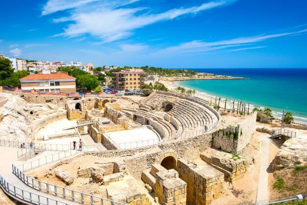 Historic site of an ancient Roman amphitheater in Tarragona Spain