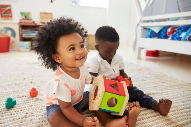 children play with educational toys