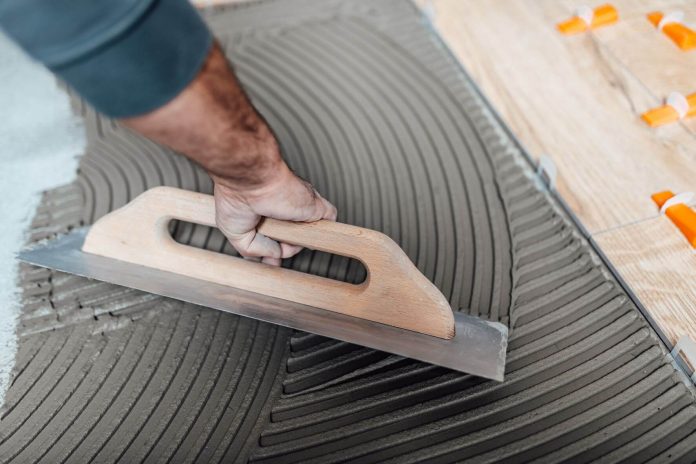 laying tiles