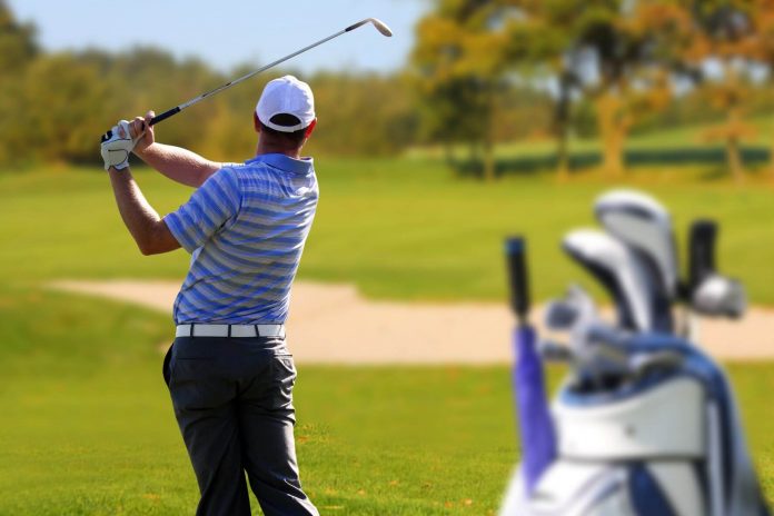 man on a golf trip