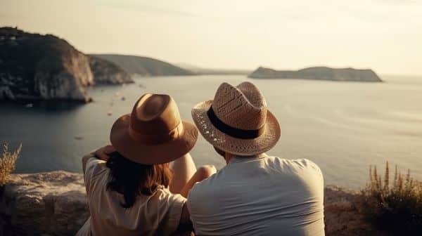 A couple looking at stunning scenery