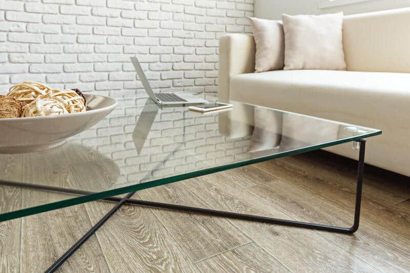 glass table in living room
