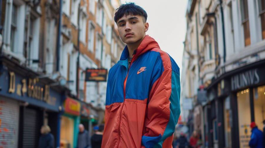lad wearing 90s nike tracksuit