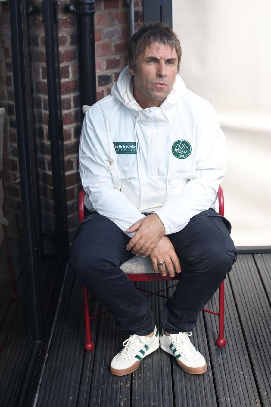 Adidas Spezial and Liam Gallagher Launch a New Colourway of the Collaborative LG2 SPZL Silhouette 2 liam gallagher wearing adidas sg2 spzl