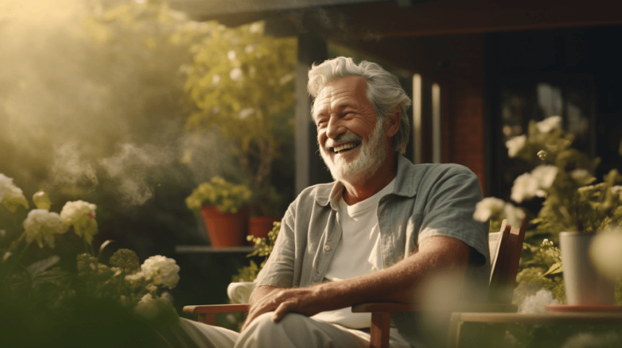 man happy in retirement as financially secure