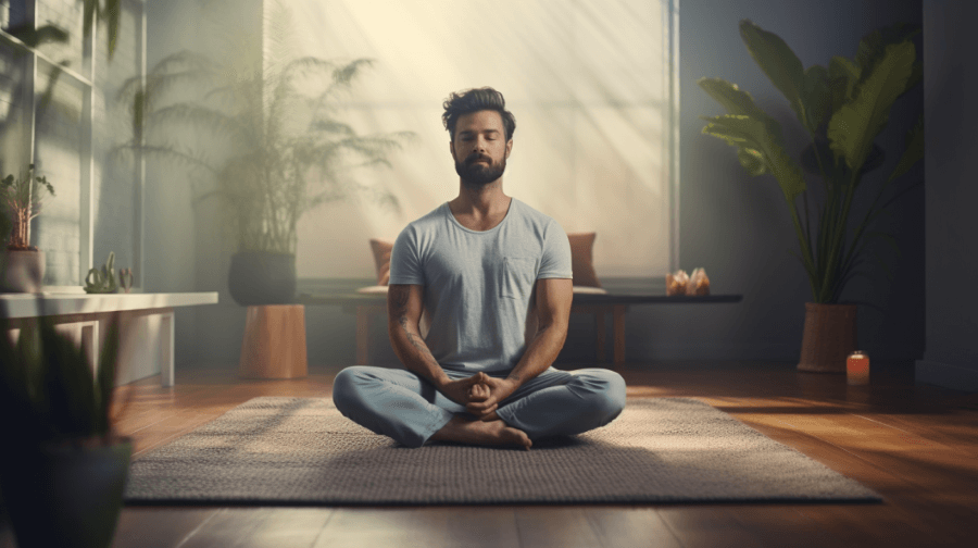 Daily Rituals Every Man Needs for Lasting Health And Confidence 1 man meditates to start day