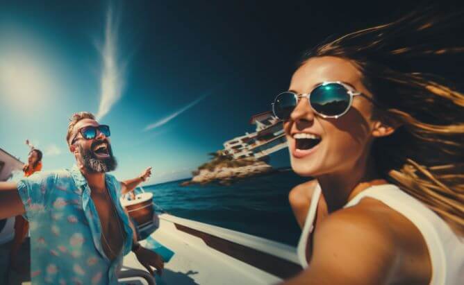 couple on boat