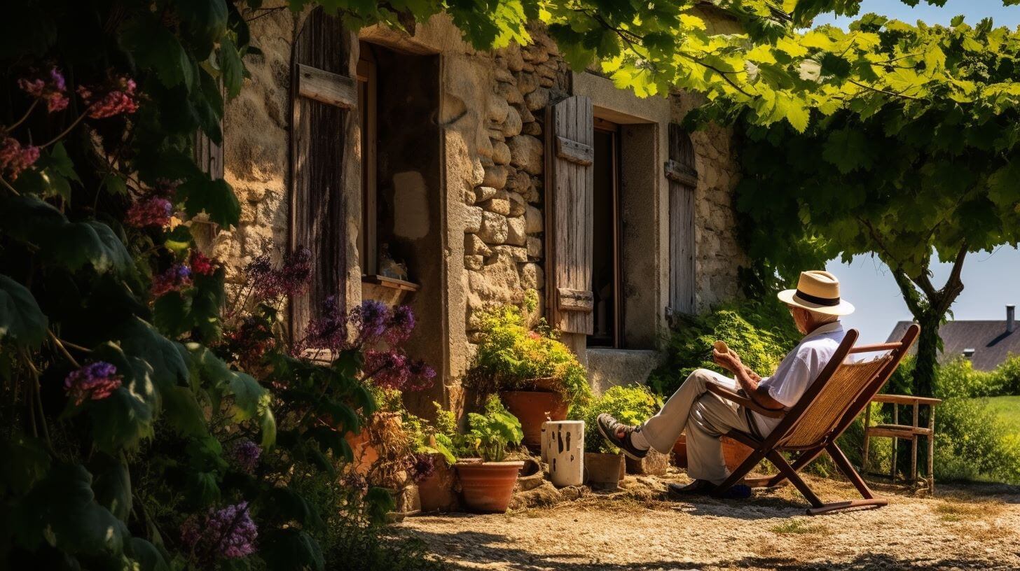 relaxing in french cottage