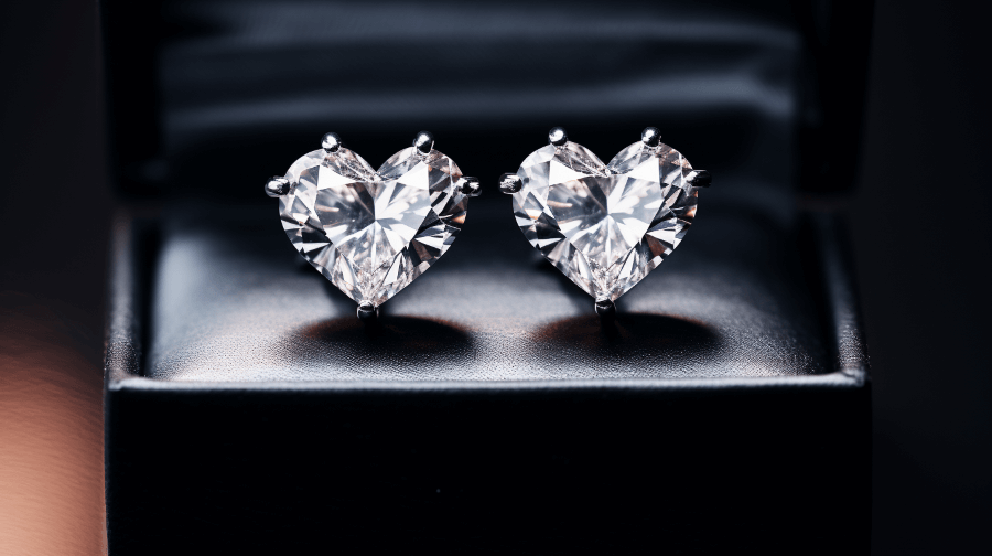 heart shaped diamond earrings