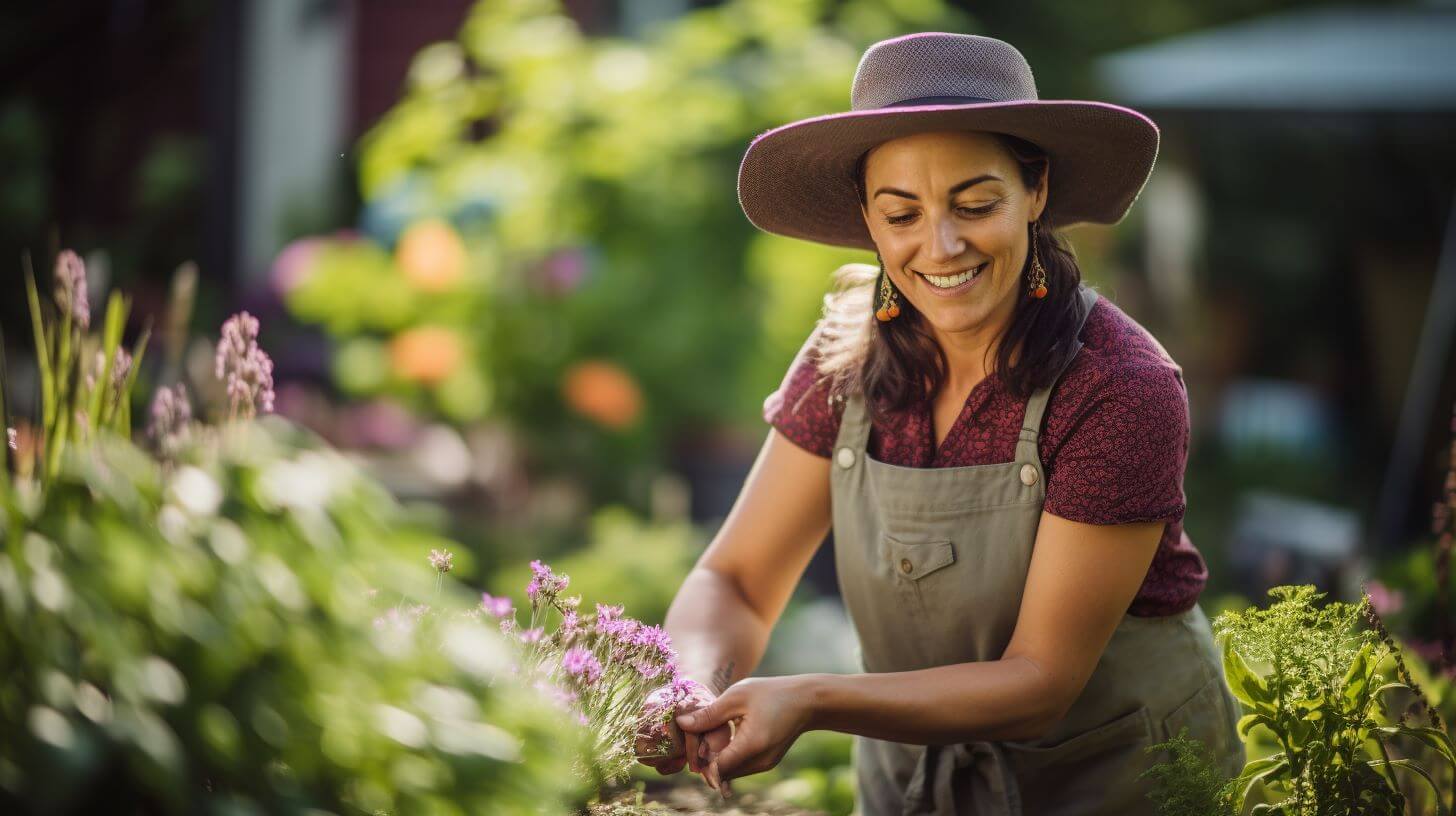 woman does some gardening