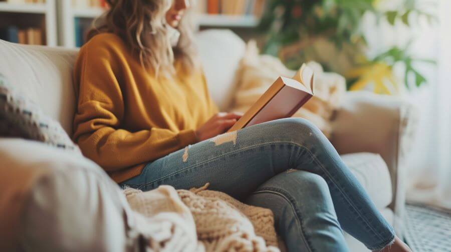 person reading a book