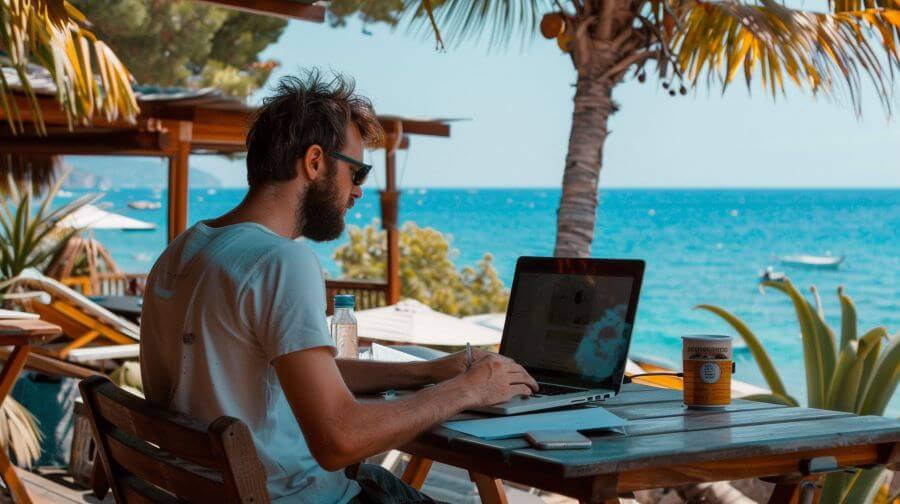digital nomad working