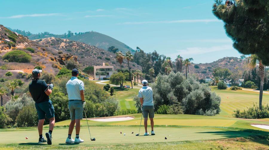 guys on a golf holiday