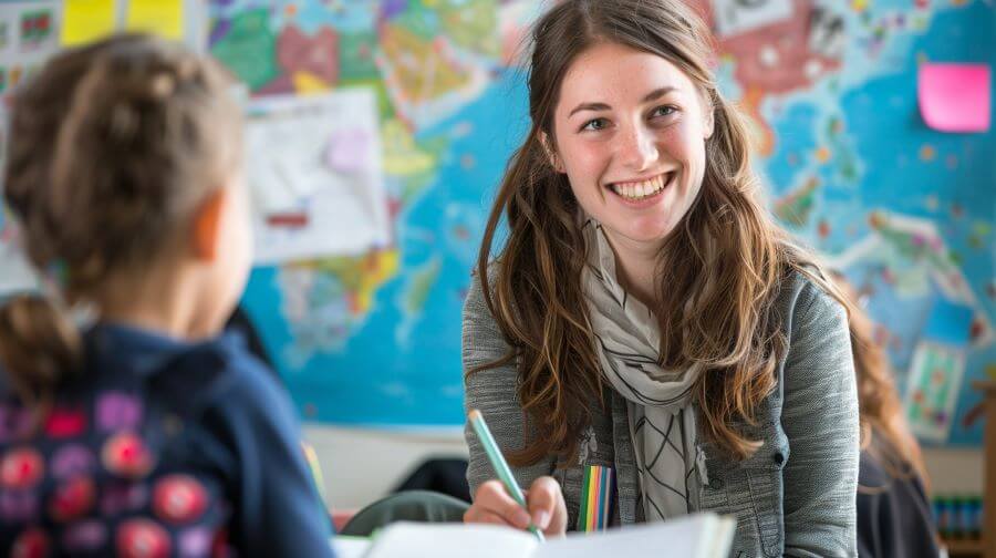 woman teaching english abroad