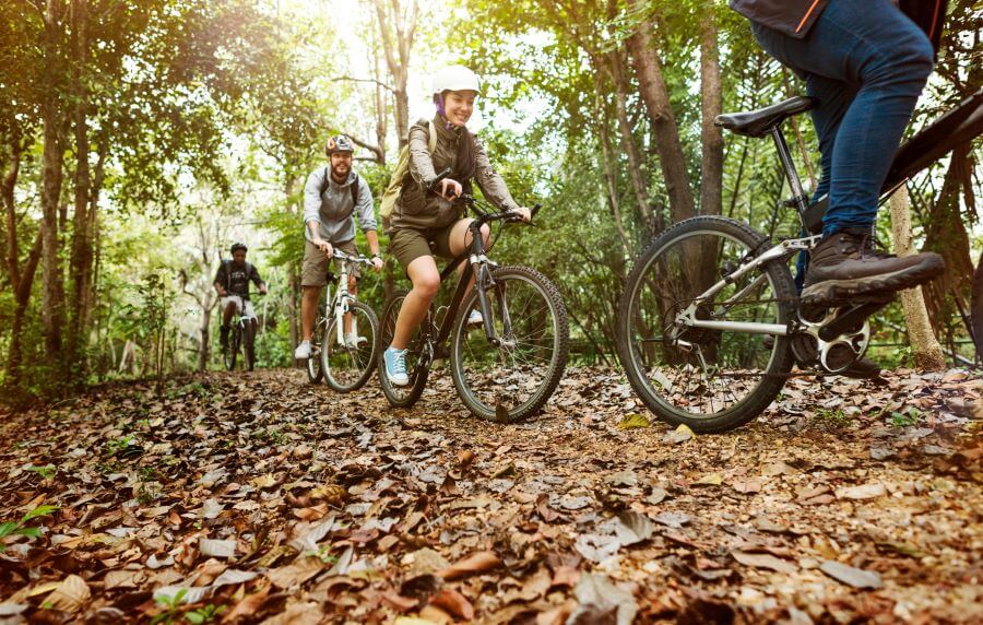 mountainbikers on trail