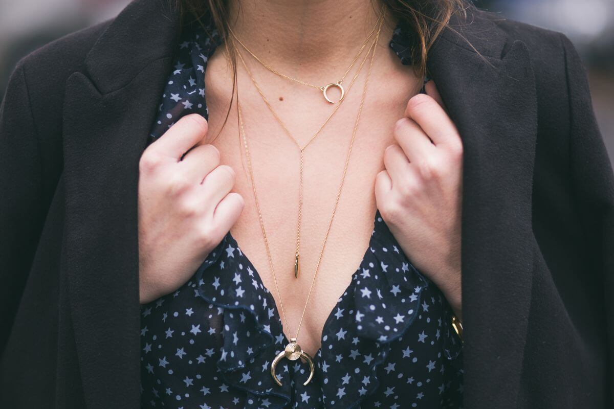 Timeless Jewellery Gift Ideas for Every Occasion 1 Woman wearing a gifted necklace, symbolising a personal and sentimental jewellery gift
