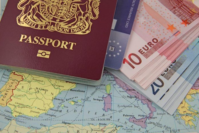 passport, ehic card and travel money