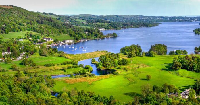 Windermere and Waterhead above Ambleside Windermere and Waterhead viewed from the hills above Ambleside
