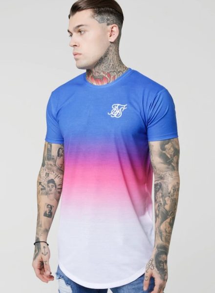 Sik Silk curved hem tee